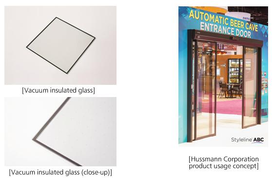 [Vacuum insulated glass],[Vacuum insulated glass (close-up)],[Hussmann Corporation product usage concept]