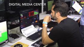 「デジタルメディアセンター」で場内のサイネージに映し出す映像を一元管理・コントロール