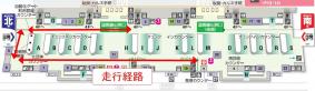 「Signage HOSPI」実証実験　走行ルート（成田国際空港　第2ターミナル　3階）