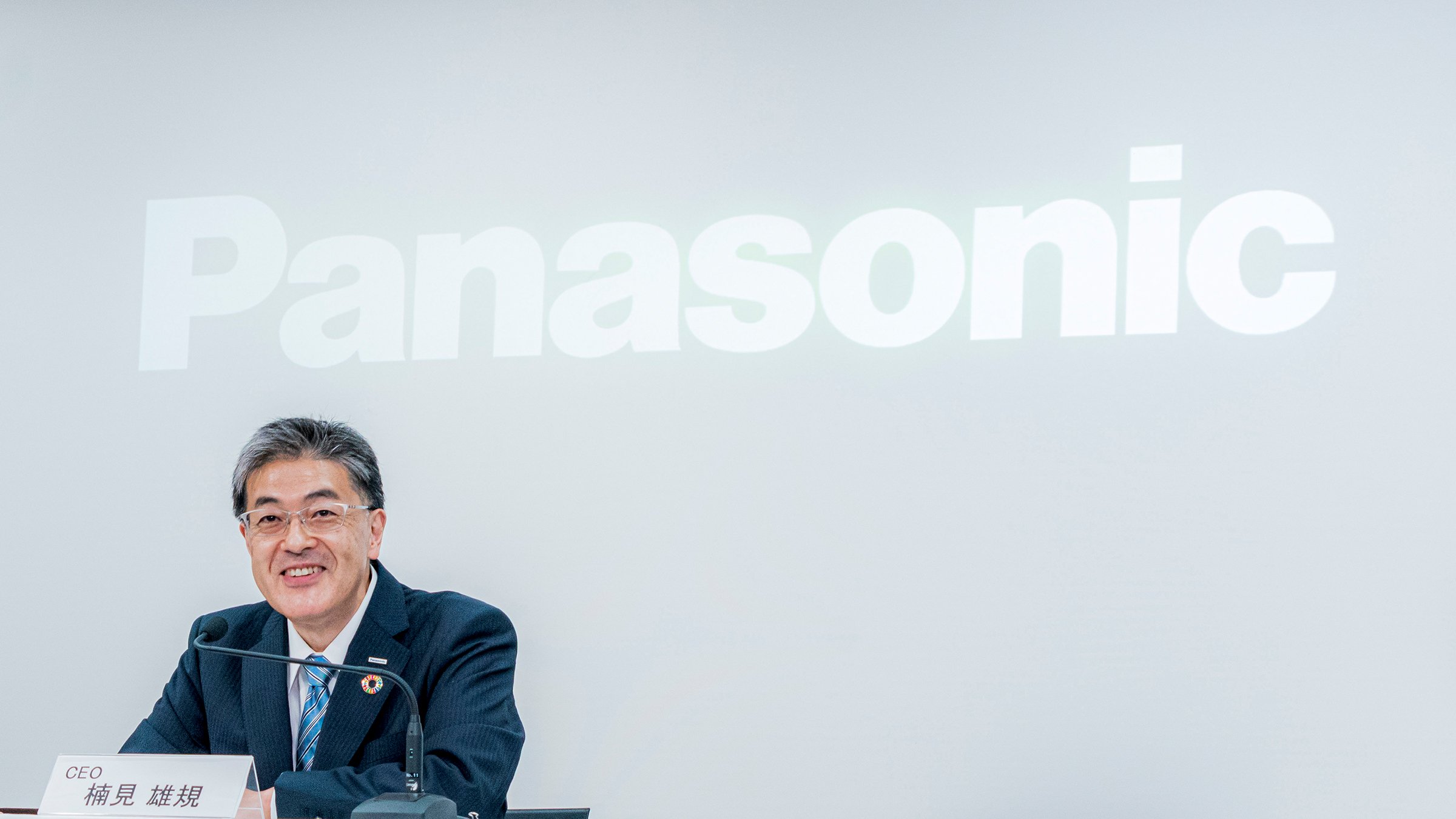 Photo: Yuki Kusumi, CEO of Panasonic Corporation, in a media briefing on May 27, 2021