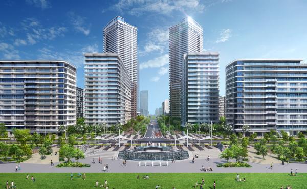 image: Harumi Pier & Green Street Park after Completion - Townscape View CG