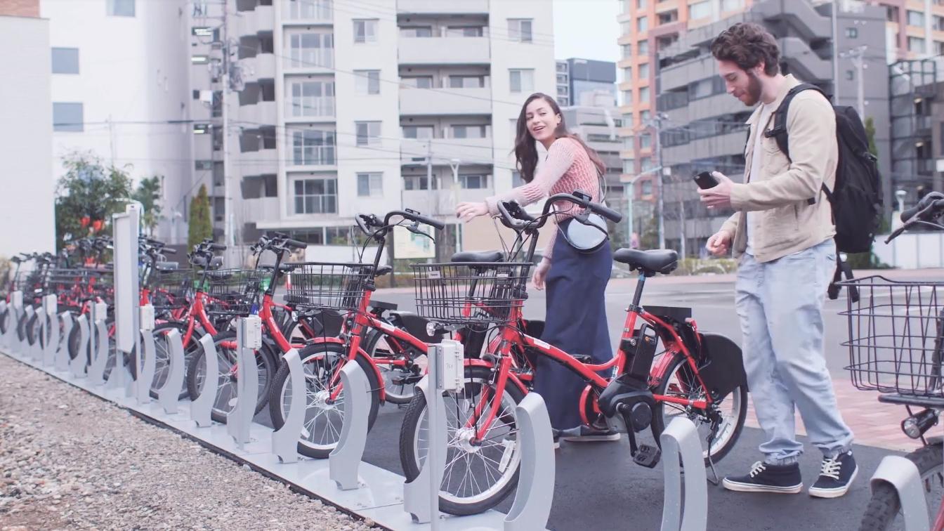 photo: electric assist bicycles provided by Docomo Bike Share