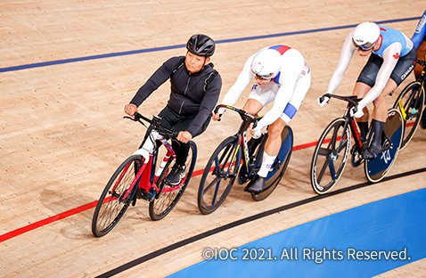 Photo: Panasonic's electric assist bicycle used by the pacer at the Tokyo2020 Keirin competition