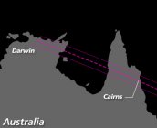 皆既日食マップ（オーストラリア・ケアンズ界隈）