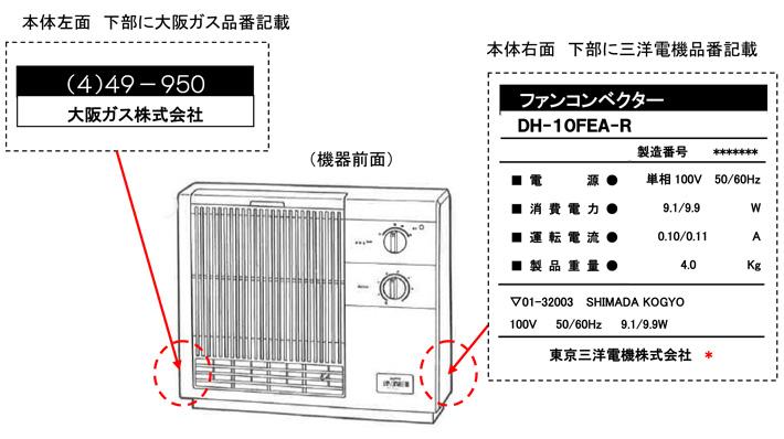大阪ガス株式会社　ガス熱源式ファンコンベクター（固定型）