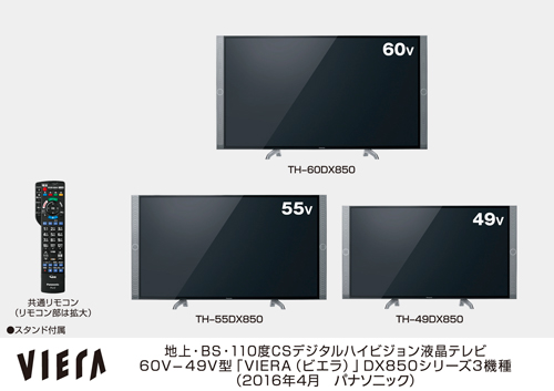 4Kビエラ DX850シリーズ 3機種を発売 | プレスリリース | Panasonic 