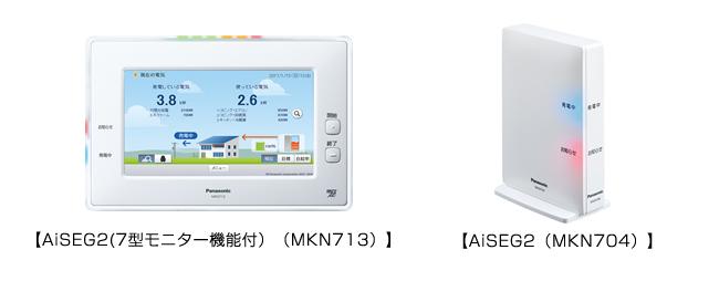 「AiSEG2（7型モニター機能付）（MKN713）」「AiSEG2（MKN704）」