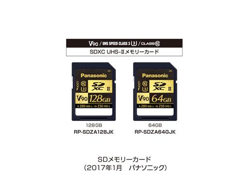 UHS-II、ビデオスピードクラスV90対応のSDメモリーカード