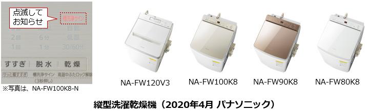 縦型洗濯乾燥機 NA-FW120V3他 4機種