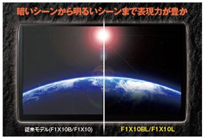 従来モデル F1X10B/F1X10、暗いシーンから明るいシーンまで表現力が豊かなF1X10BL/F1X10L イメージ