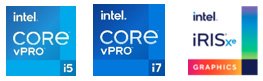 インテル Core vPRO i5、i7、iRISxe ロゴ画像