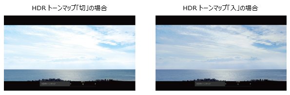 HDRトーンマップの入/切のイメージ画像