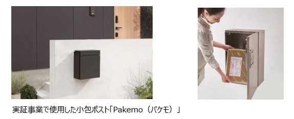 画像：実証事業で使用した小包ポスト「Pakemo(パケモ)」