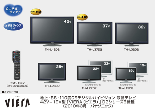 地上 Bs 110度csデジタルハイビジョン液晶テレビ 新 ビエラ D2シリーズ 6機種を発売 プレスリリース Panasonic Newsroom Japan