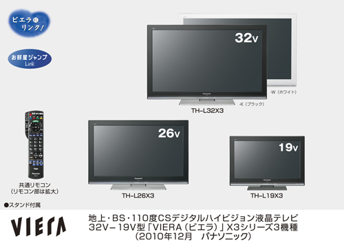 地上・BS・110度CSデジタルハイビジョン液晶テレビ「ビエラ」X3 