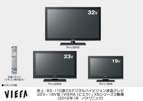 地上・BS・110度CSデジタルハイビジョン液晶テレビ「ビエラ」X5 