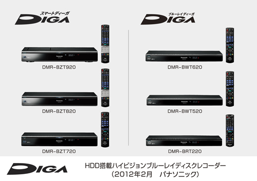 HDD搭載 ハイビジョンブルーレイディスクレコーダーDIGA（ディーガ） 6 ...