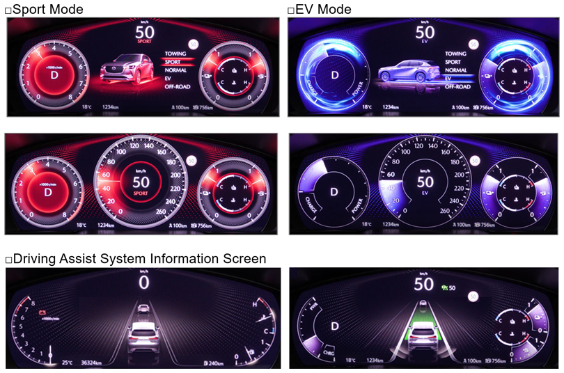 image: Sport Mode / EV Mode / Driving Assist System Information Screen