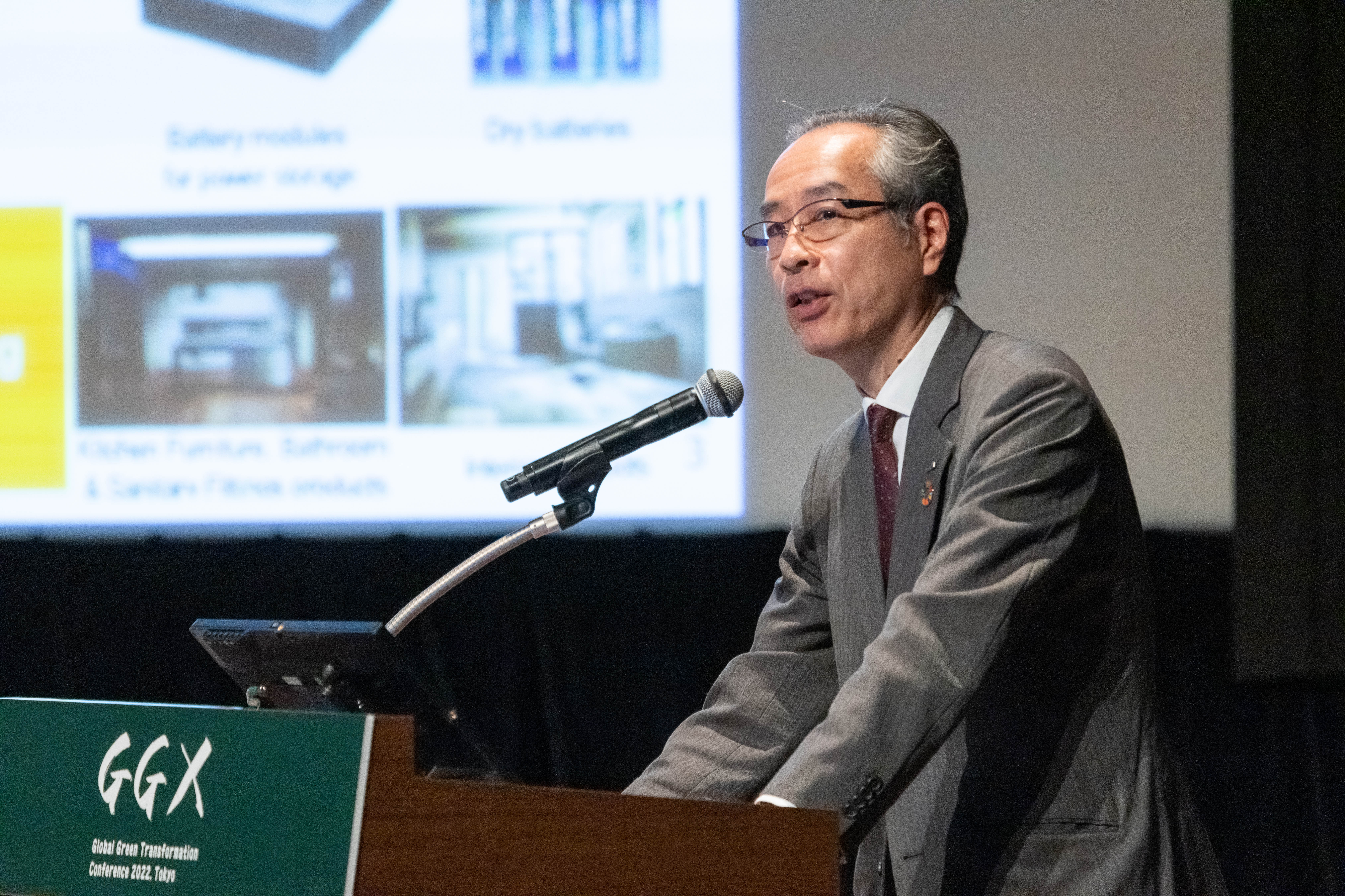 Photo: Tatsuo Ogawa, CTO of Panasonic Holdings introduced Panasonic GREEN IMPACT at GGX | Global Green Transformation Conference 2022 held in Tokyo.
