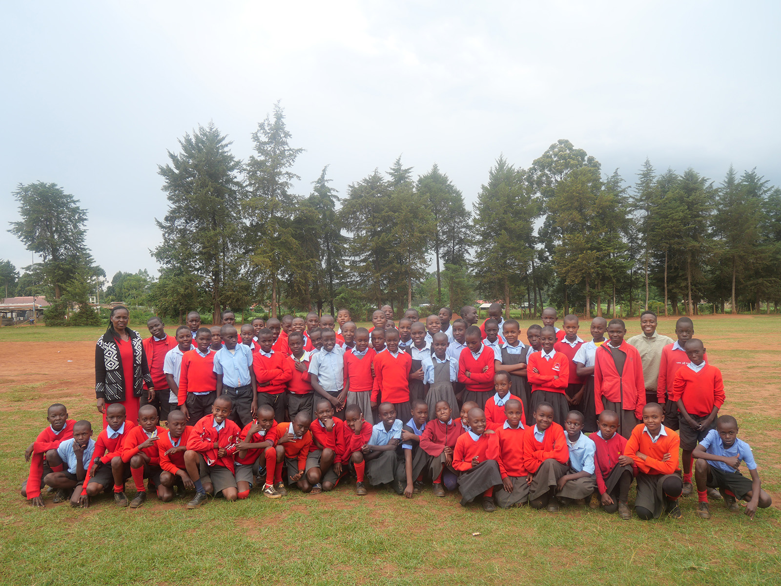 Photo: Children at a participating school pose after a Beyond Sport_Kenya training session
