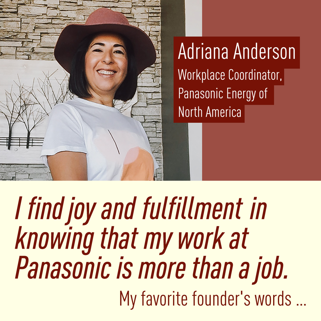 Photo: Adriana Anderson, Workplace Coordinator, Panasonic Energy of North America