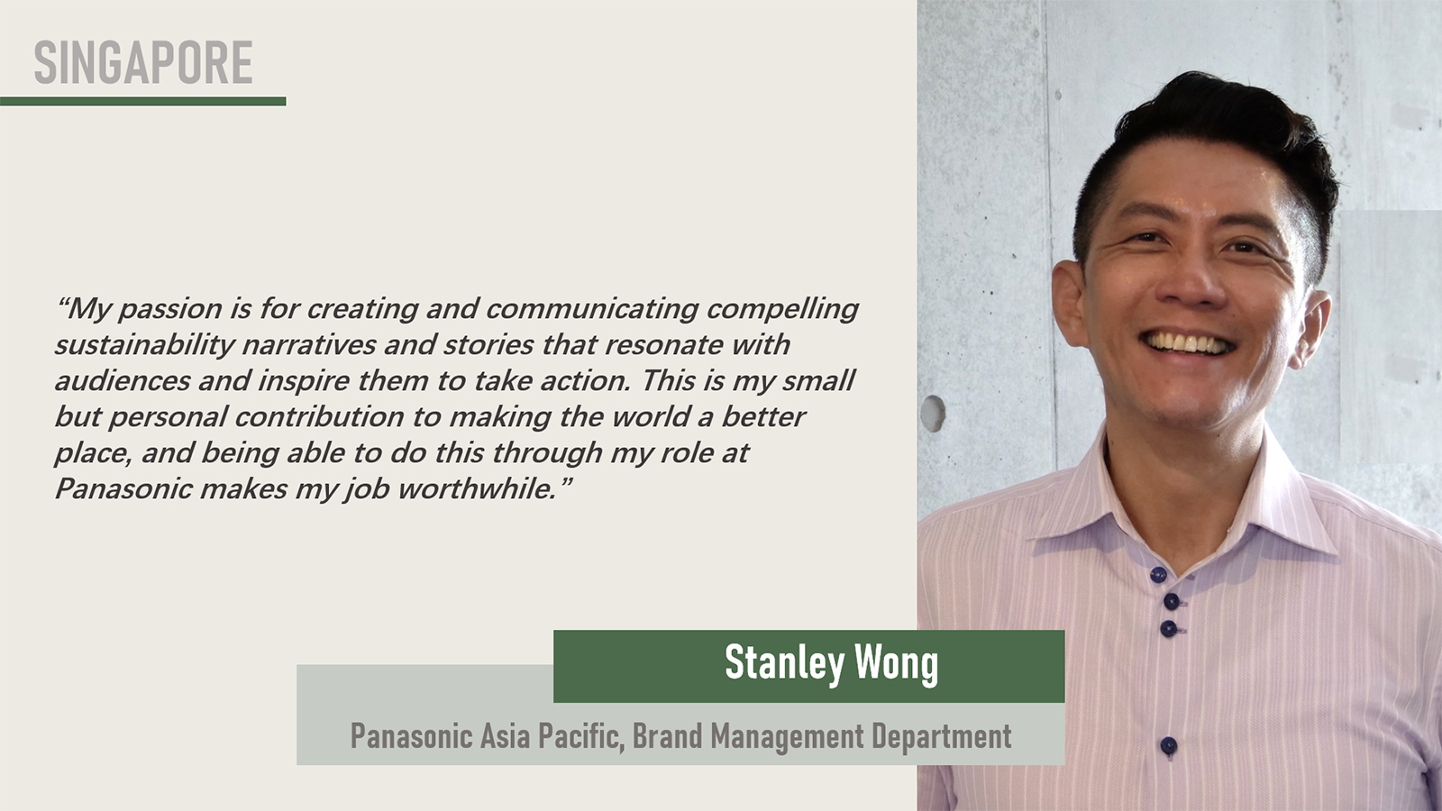 Photo: Stanley Wong, Panasonic Asia Pacific, Brand Management Department