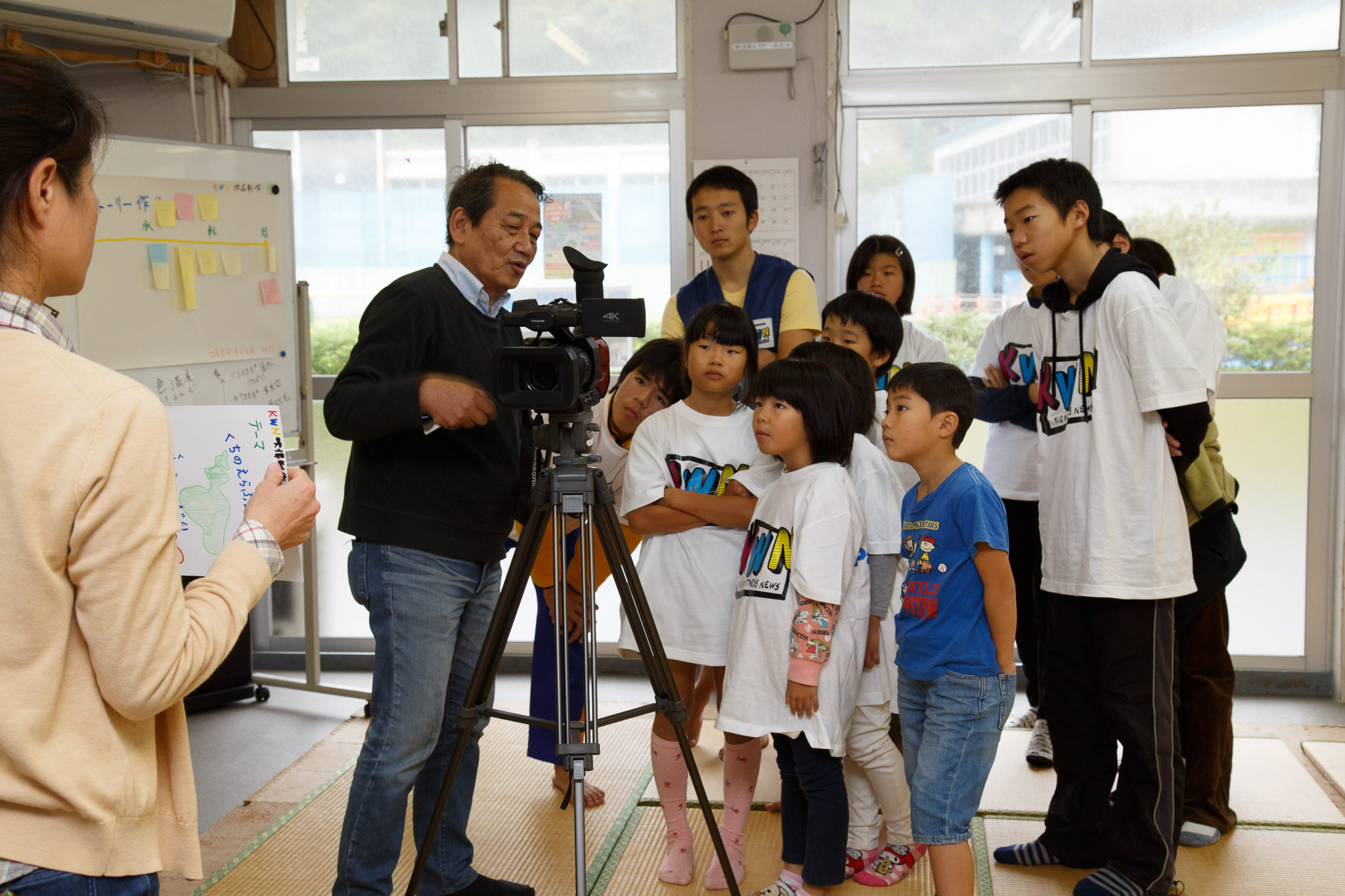 Photo: Children intently working on video production