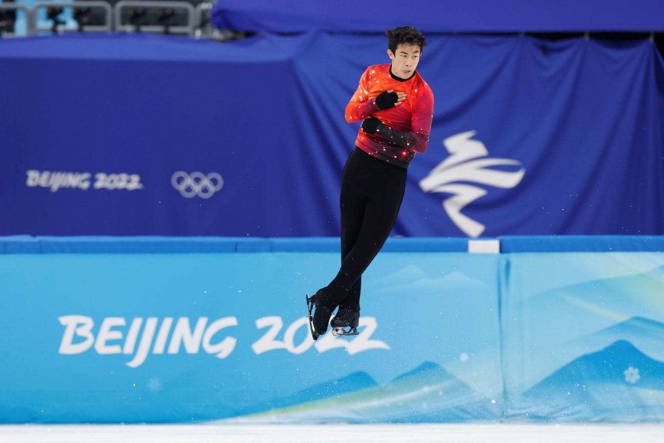 Photo: Nathan Chen performing at the Olympic Winter Games Beijing 2022