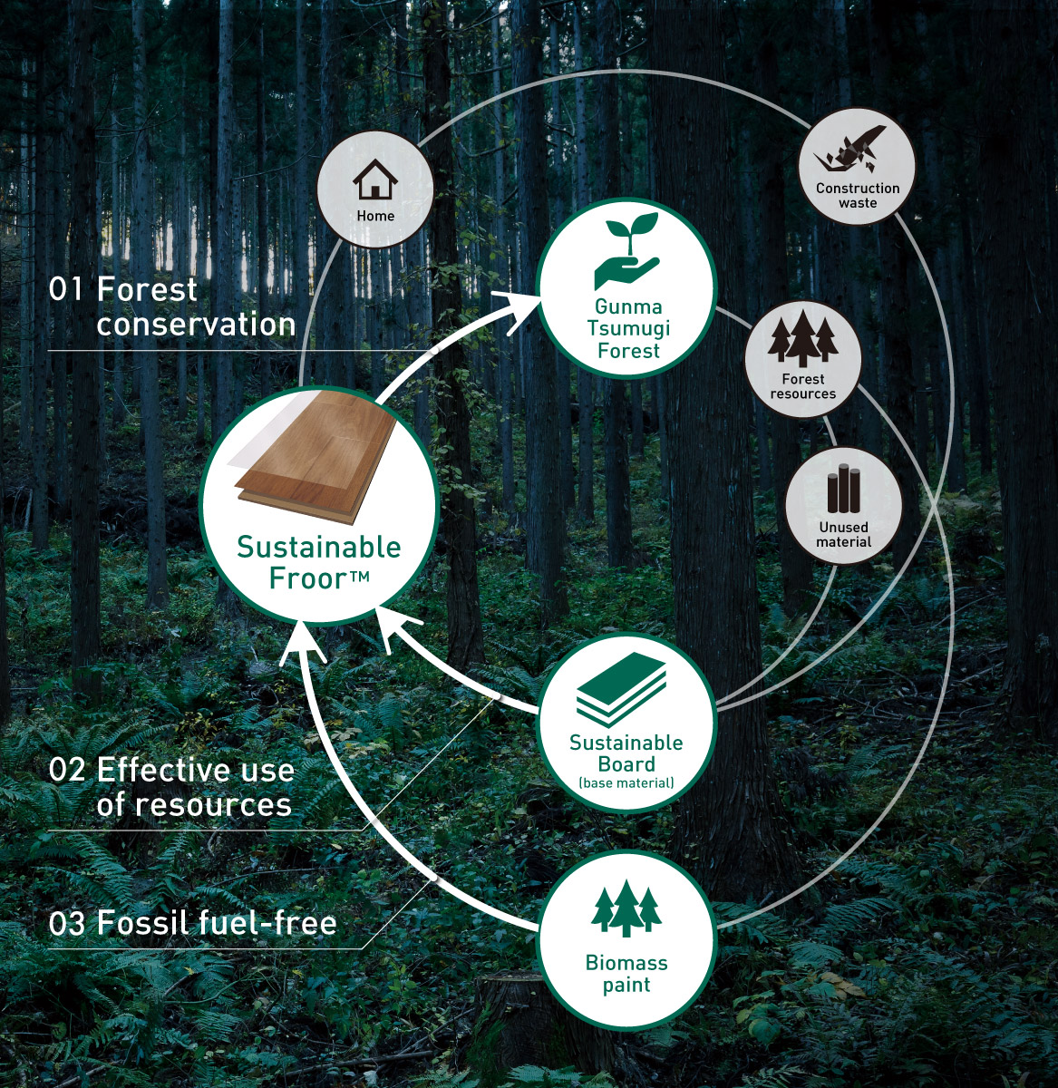 Illustration: Sustainable Floor™ tree-planting activities
