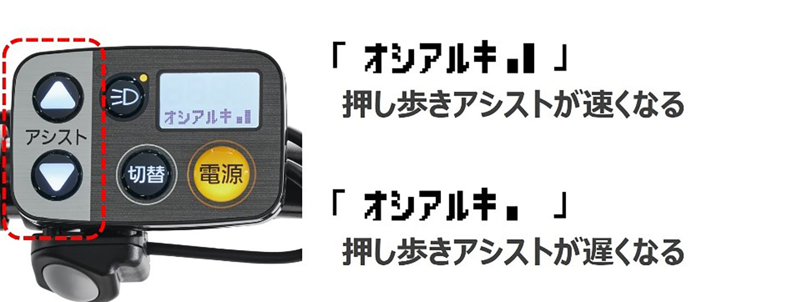 押し歩きアシストの速度調整