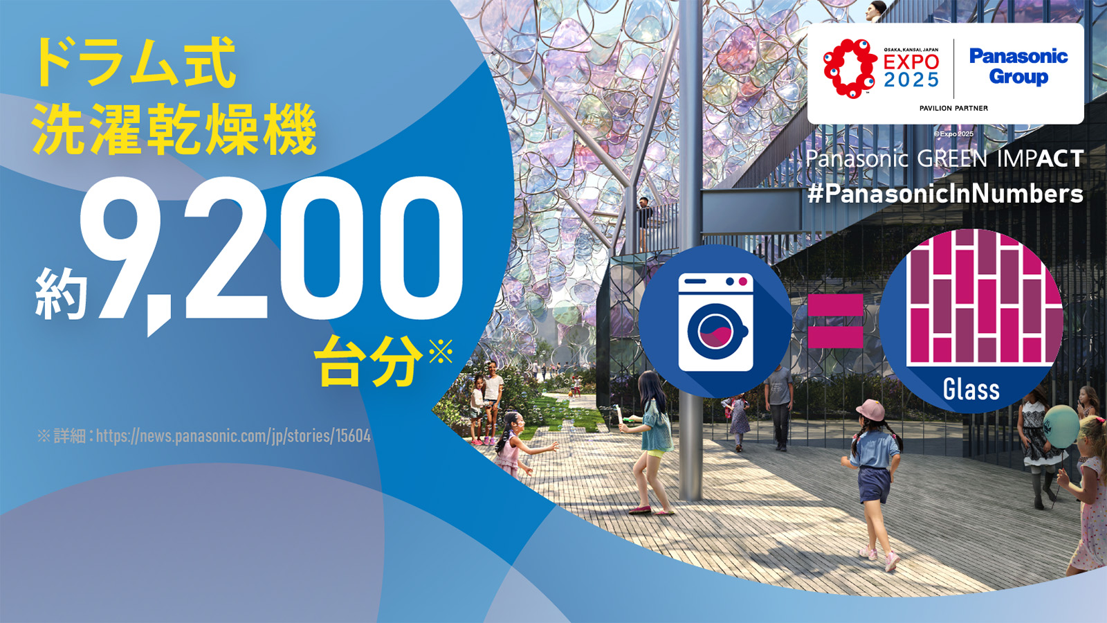 Panasonic in Numbers：大阪・関西万博 パナソニックグループパビリオン リサイクルガラスの活用