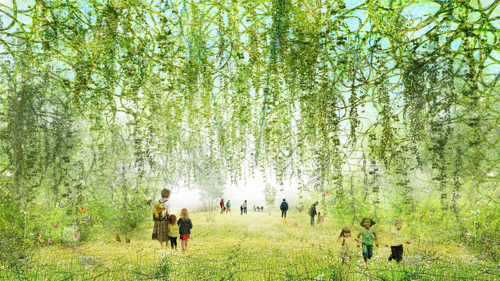 Image of the facade frame that will be reused in Toho Leo Co., Ltd.’s exhibition area for International Horticultural Expo 2027