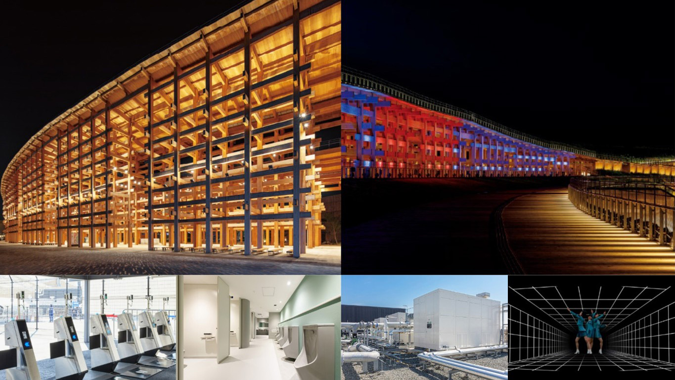 Composite image representing how Panasonic products, solutions, and technologies supported Expo 2025 Osaka, Kansai, Japan