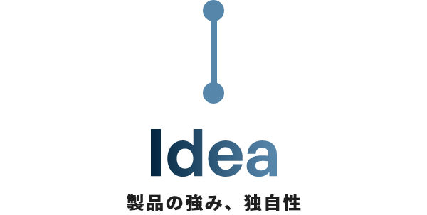 Idea 製品の強み、独自性