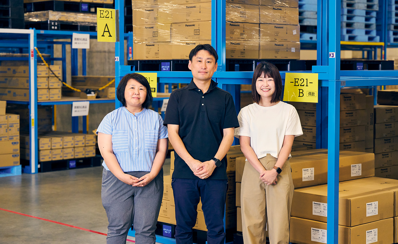 Initiatives pursued by young frontline employees are supporting Group logistics innovation. In this revamped facility, stored products are organized neatly on standardized pallets