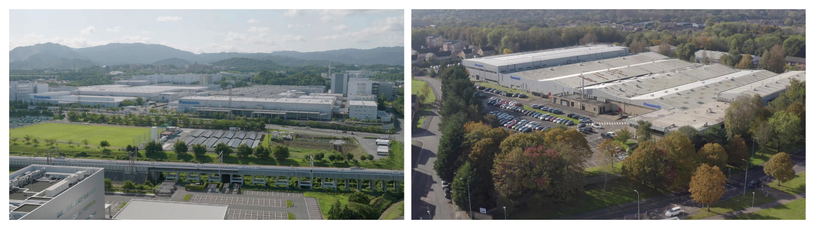 Composite image showing views of HX demonstration sites in Kusatsu, Shiga Prefecture, Japan (left), and Cardiff, Wales, UK (right).