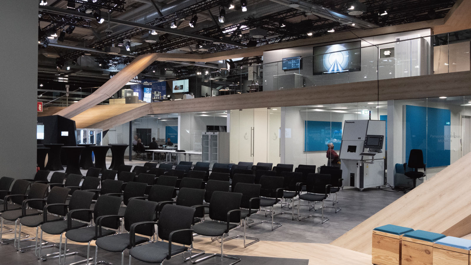 Interior view of the exhibition area inside the Customer Experience Center (CXC) building.
