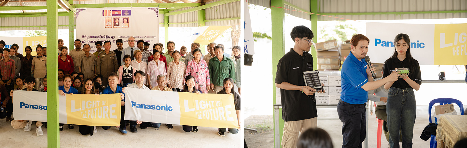 Photos from a solar lantern donation event in Cambodia.