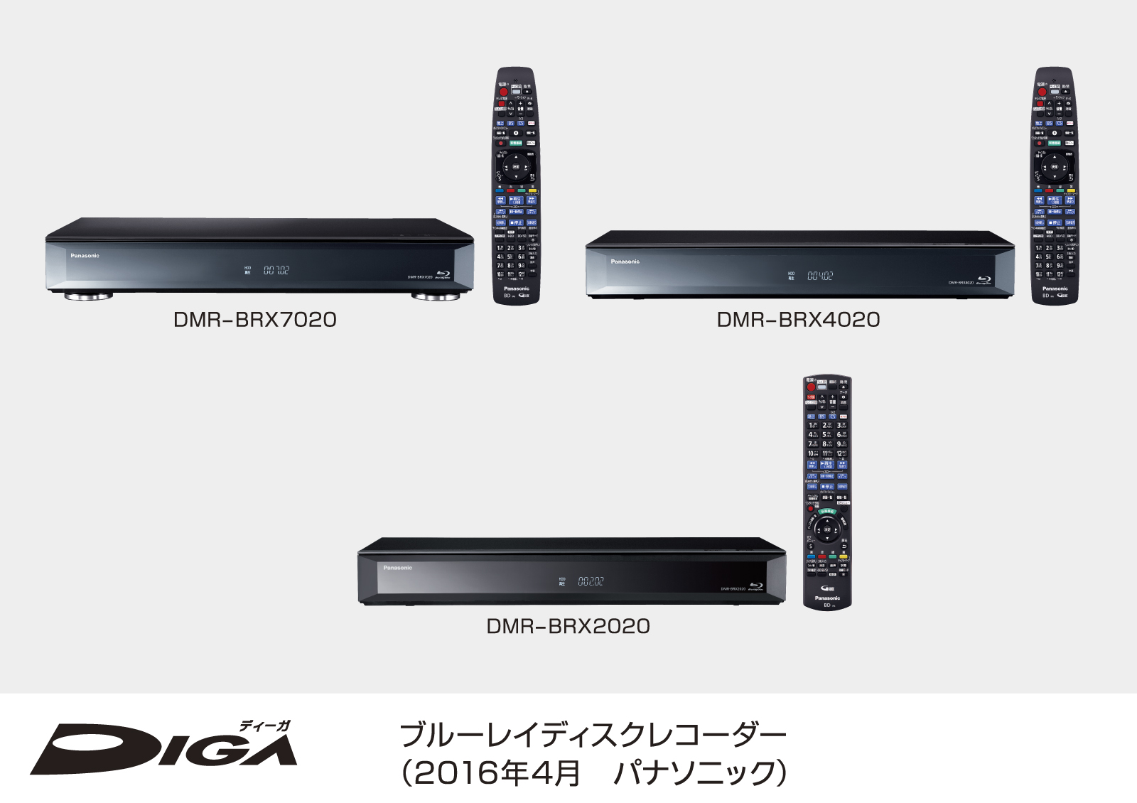 ブルーレイディスクレコーダー全自動DIGA（ディーガ）※2 3機種を発売 