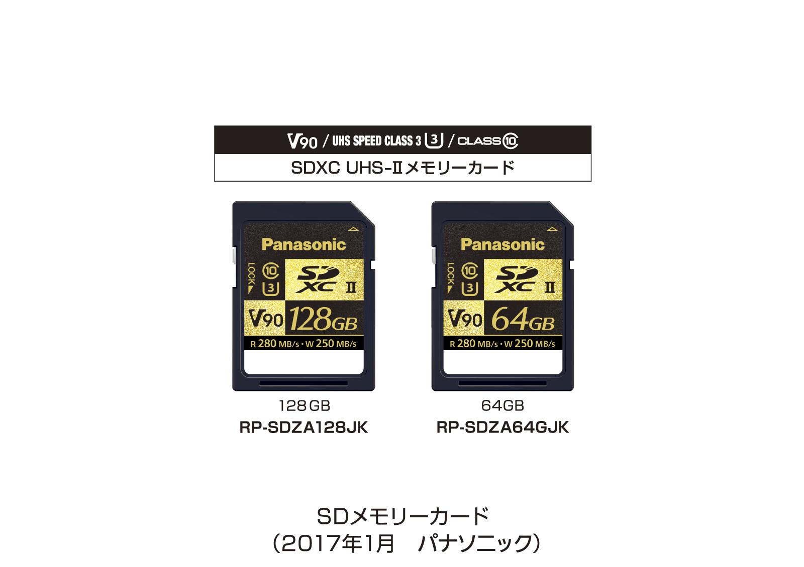 UHS-II、ビデオスピードクラスV90対応のSDメモリーカード