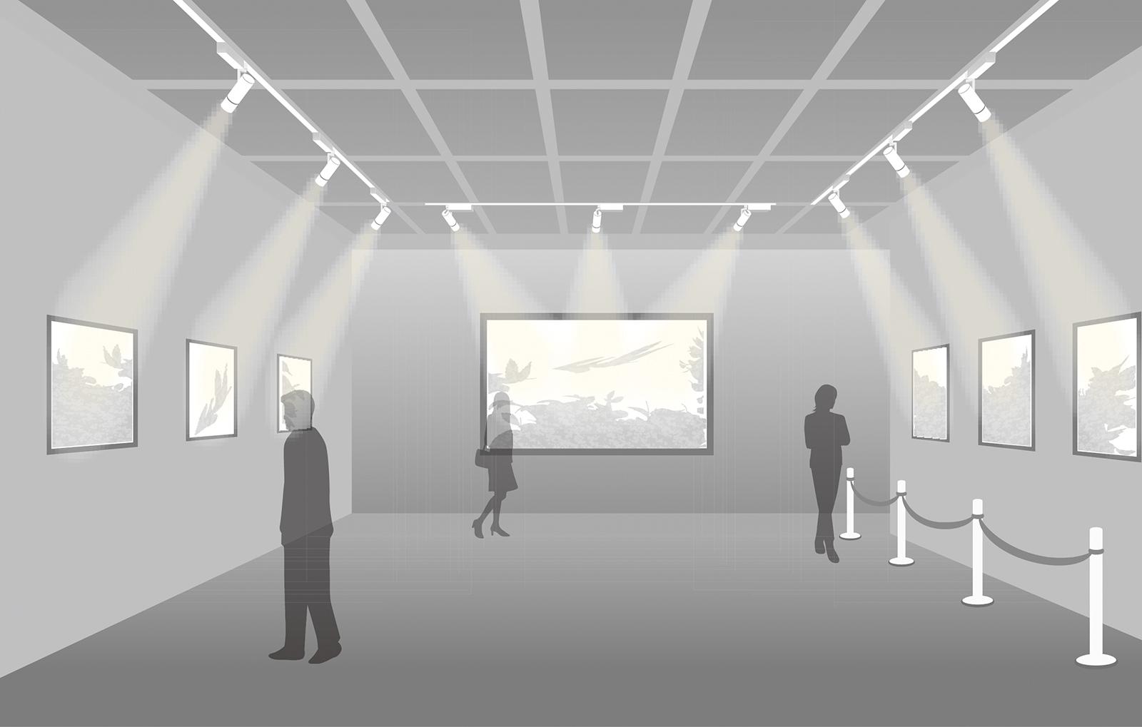 「LEDi可変配光スポットライト」使用イメージ（美術館・博物館）